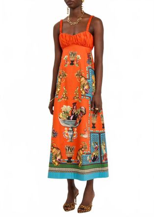 Alemais Rocco Sleeveless Midi Sundress In Multi/tomato