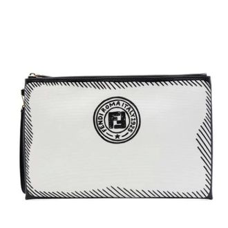 Fendi Pre-owned Clutch - Dames - Pre-owned - Wit - Maat: ONE Size Leer