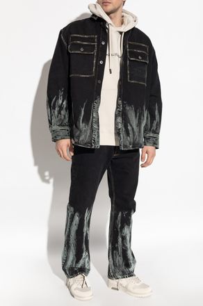 Off-white Sweatshirt With Embroidered Logo, Mens, Beige