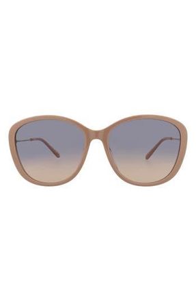 Chlo&eacute; 59mm Round Sunglasses in Beige Gold Blue at Nordstrom Rack