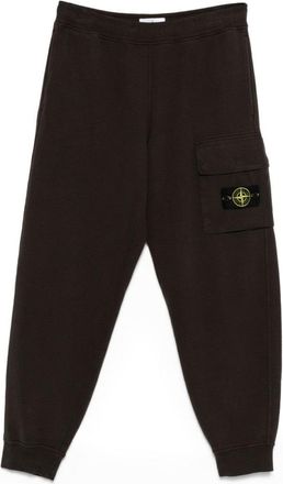 Stone Island Classic Fit Black Trousers With Ribbed Cuffs