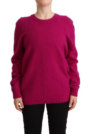 Drumohr Dark Pink Long Sleeves Round Neck Pullover Womens Sweater