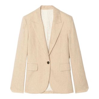 Zadig&Voltaire Vavy Blazer - Dames - Jassen - Bruin - Maat: 2XL Leer