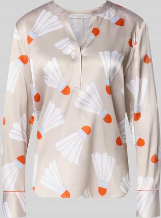 Herzen&rsquo;s Angelegenheit Bluse mit Tunika-Kragen und abgerundetem Saum in Beige, Gr&ouml;&szlig;e 34