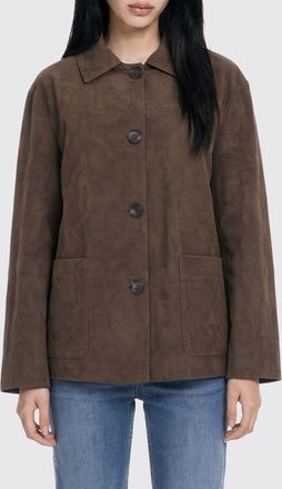 Max Mara S Max Mara Giacca a camicia in pelle di agnello scamosciata con tasche