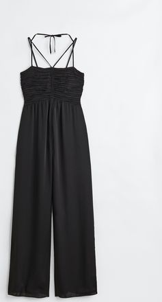 H&M Jumpsuit mit Kordelzug - Schwarz