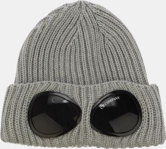 C.P. Company Accessoires C.P. Company Extrafine Merino Wool Goggle Beanie in Grijs
