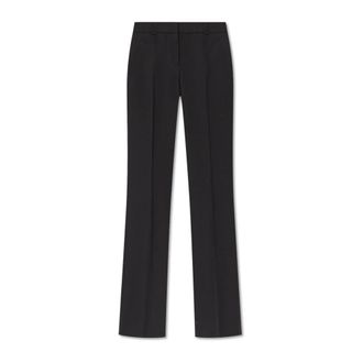 Alexander McQueen Gekreukelde broek - Dames - Straight fit broeken - Zwart - XS - Wol - Broeken