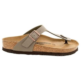 Birkenstock Gizeh Birko-Flor Nubuck Mens Toe Post Sandals - Stone - Size:UK 11.5