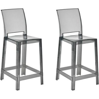 Beliani Beliani - Set di 2 sgabelli da bar plastica trasparente nero sedie da bar Wellington