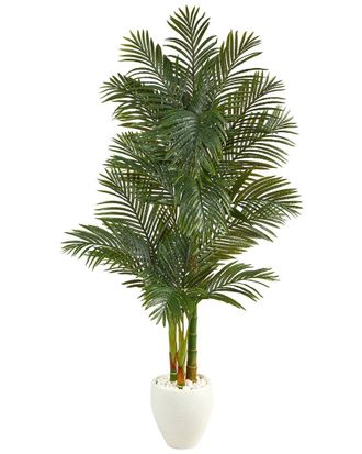 Nearly Natural 6Ft Golden Cane Artificial Palm Tree In Planter