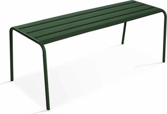Oviala Banco de jard&iacute;n de acero verde bosque