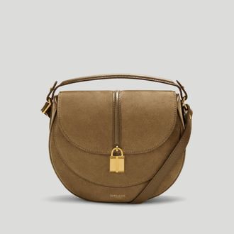 DeMellier The Siena Saddle in Tobacco Suede Leather Crossbody bag