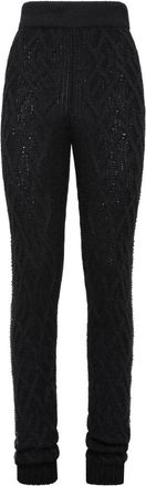 Philipp Plein Cashmere 5 Jogging Broeken Crystal Cable - Dames - Sweatpants - Zwart - M - Wol - Broeken