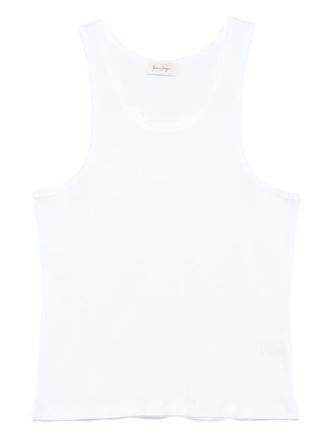 Second/Layer ribbed-cotton tank top - White
