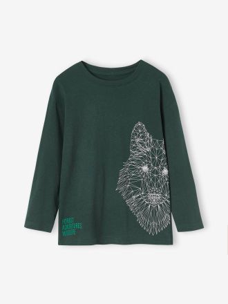 Vertbaudet Tee-shirt motif animal gar&ccedil;on vert sapin