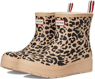Hunter Play Short Insulated Womens Rain Boots Medium Natural Leopard : 10 M, Synthetic