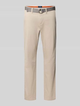Mc Neal Slim Fit Chino mit G&uuml;rtel in Ecru, Gr&ouml;&szlig;e 58