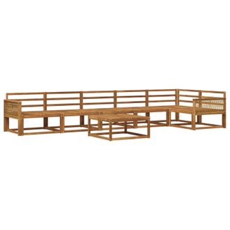 vidaXL Conjunto De Sof&aacute;s De Exterior 7 Pcs Natural Vidaxl