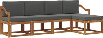 vidaXL Conjunto De Sof&aacute;s De Exterior 5 Uds. Natural Y Antracita Vidaxl