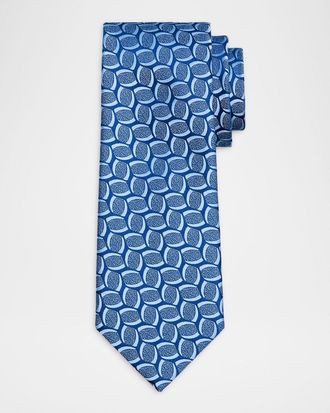 Charvet Men & apos;s Geometric Jacquard Silk Tie