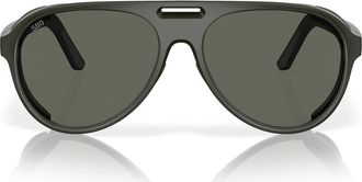 Costa 59mm Polarized Pilot Sunglasses in Matte Olive/Gray at Nordstrom