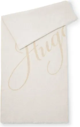 HUGO BOSS Wool-blend scarf with logo jacquard