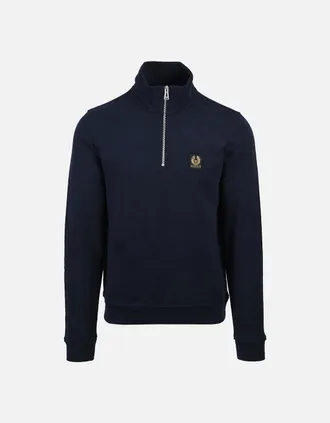 Belstaff Mens Belstaff Half Zip Sweatshirt Dark Ink - Navy - Size: 42
