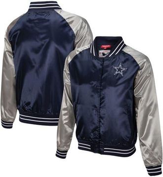 Mitchell & Ness Womens Mitchell & Ness Navy Dallas Cowboys Team 2.0 Satin Raglan Full-Snap Jacket at Nordstrom, Size Medium