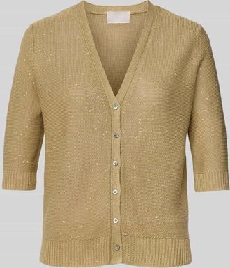 Hemisphere Leinencardigan mit 1/2-Arm in Schilf, Gr&ouml;&szlig;e 38