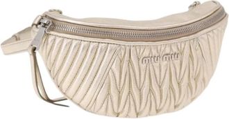 Miu Miu Pre-owned Belt Bag - Dames - Vintage Heuptassen - Beige - ONE Size - Leer - Vintage