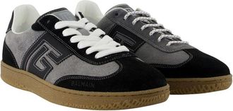Balmain Mens Swan Sneaker Gray Calfskin