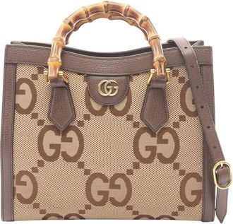 Gucci Pre-owned Gucci Medium Jumbo GG Canvas Bamboo Diana Satchel Ladies P8LVR1F2Y42KYN14