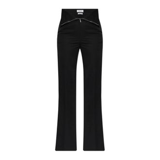 Alexander McQueen High-waisted Trousers - female - Alexander McQueen - Wide Trousers - Black - M - Trousers