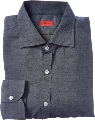 Isaia Mix Silk-Blend Sport Shirt
