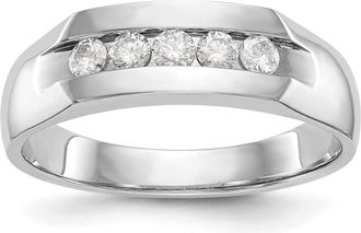 Diamond2Deal 14k Gold Lab Grown Diamond Wedding Band Ring 1/3Ct Clarity- VS Color- D-E