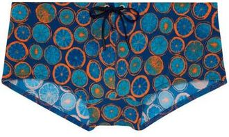 HOM Trapani Swim Trunk in Navy Print at Nordstrom, Size Xx-Large