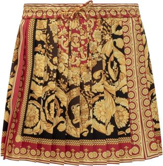 Versace Barocco Geplooide Mini Rok - Dames - Korte rokken - Veelkleurig - S - Rokken