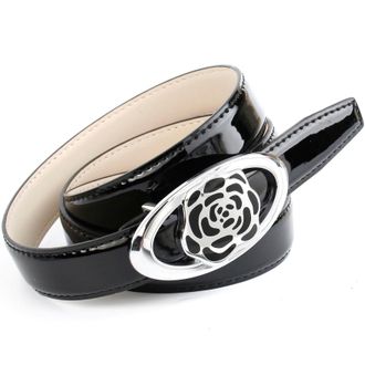 Anthoni Crown Lederg&uuml;rtel ANTHONI CROWN, Damen, Gr. 100, schwarz, Leder, unifarben, G&uuml;rtel Lederg&uuml;rtel, aus Lackleder mit exklusiver Koppelschliesse