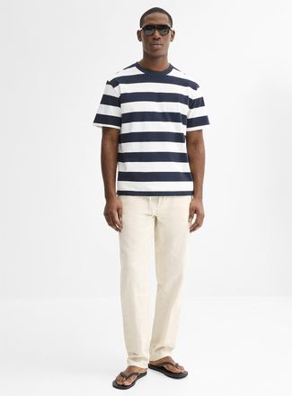 Lindbergh Mens Linen-cotton adjustable-waist pant Relaxed fit