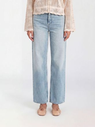 Twinset Jeans wide leg a vita media in denim di cotone