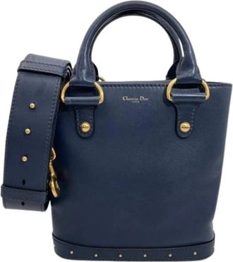 Dior Pre-owned M5861Cvwu Handbag - Dames - Vintage Handtas - Blauw - ONE Size - Leer - Vintage