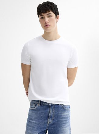 Le 31 Mens 100% organic cotton solid T-shirt Slim fit
