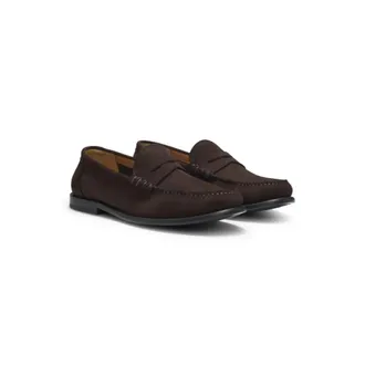 BOSS Penny-trim moccasins in suede