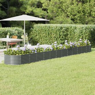 vidaXL Vidaxl - Jardinera Arriate Acero Galvanizado Gris 512x80x36 Cm