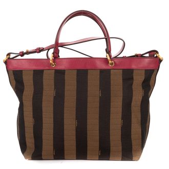 Fendi Medium Pequin Zip Tote Medium Schoudertas