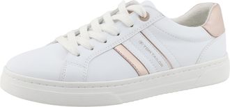 Tom Tailor Sneaker TOM TAILOR, Damen, Gr. 38, rosa (wei&szlig;, rosegold), Lederimitat, kontrastfarbene Details, leicht gl&auml;nzend, Schuhe Sneaker, Freizeitschuh, Halbsc