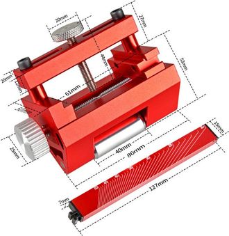 OEM Gu&iacute;a De Afilado, Ayuda De Trabajo Pr&aacute;ctica, Gu&iacute;a De Afilado Para Amoladora Angular, &Aacute;ngulo Ajustable Para Cinceles Y Cepillos (negro) (rojo)
