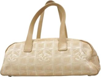 Chanel Pre-owned Handbags, female, Beige, Size: ONE SIZE Pre-owned Vintage Nylon Handbag