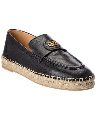 Valentino Vlogo Leather Espadrille